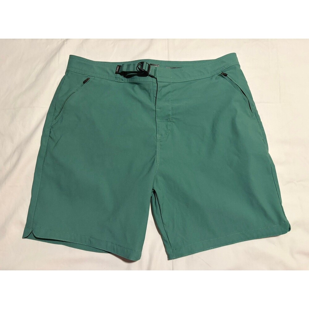prAna Stretch Zion Hybrid Short II Men's 34 7” Green Hiking Outdoor Camping